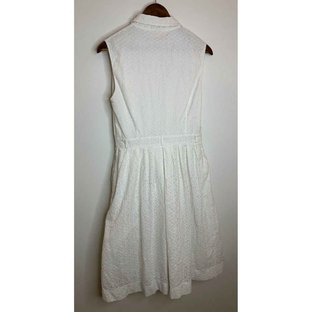 Kate Spade New York White Cotton Eyelet Sleeveless Button Front Dress *Altered - Picture 10 of 13